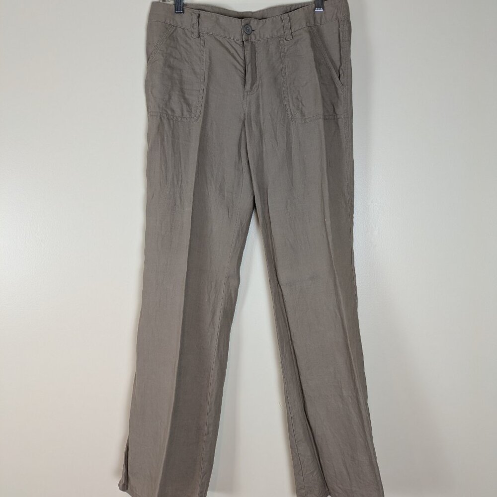 London Jeans for Victoria Secret Beige Midrise Khaki Linen Pants EUC Size 8